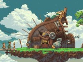 Een afbeelding van een huis in Owlboy.