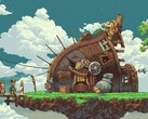Een afbeelding van een huis in Owlboy.