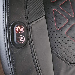 De stoelverwarming, weergegeven in rood, kan in drie standen worden ingesteld. 