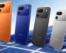 De Tecno Spark 50 Pro is verkrijgbaar in Dynamic Orange, Midnight Blue, Ink Black, Titanium Grey (van links naar rechts) en Cloud White (niet afgebeeld).
