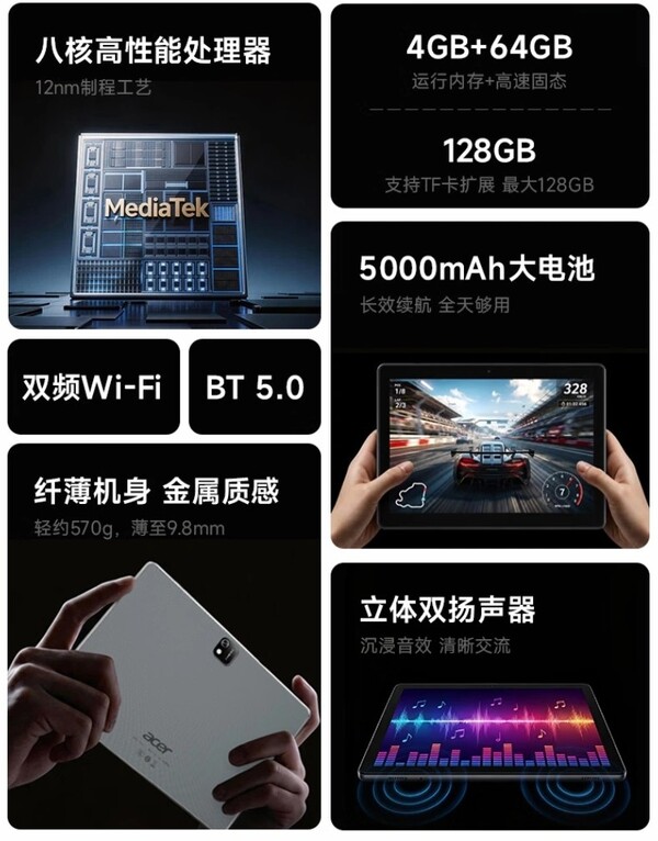 De Acer A312 Pad wordt aangedreven door een oude MediaTek-chipset.