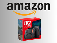 Nintendo Switch 2 met Amazon-logo boven console (Afbeelding bron: Amazon.com met bewerkingen)