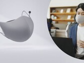 Het Canon MD-100-GY Privacy Talk-masker dempt spraak zodat omstanders niet gestoord worden door online chats. (Bron: Canon Japan)