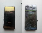 Foto's van de voor- en achterkant van de ontplofte Redmi Note 13 Pro (afbeeldingsbron: Sri Varshan; bewerkt)