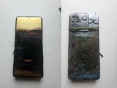 Foto's van de voor- en achterkant van de ontplofte Redmi Note 13 Pro (afbeeldingsbron: Sri Varshan; bewerkt)