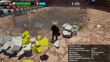 Afgebeeld: Een gameplay screenshot van Game Quest: The Backlog Battler.
