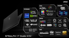 De high-end MSI Stealth 17 Studio laptop is nu officieel (afbeelding via MSI)