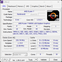 CPU-Z, hoofdpagina