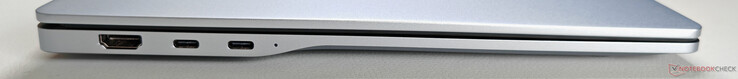 Links: HDMI 2.1 (4K@ 60 Hz), 2x USB-C 4.0 (40 GBit/s, DisplayPort, Power Delivery)