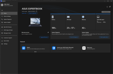 MyAsus: Beginscherm