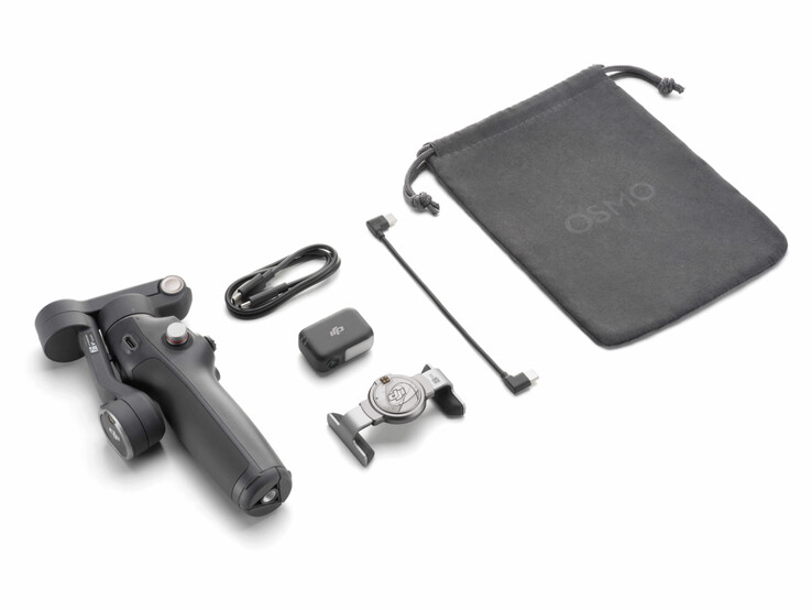 De Osmo Mobile 8 wordt geleverd met een mobiele klem, een volgmodule en een paar andere accessoires. (Afbeeldingsbron: DJI)