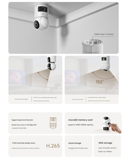Ontwerp en functies van de Smart Camera 4 Dual Camera Edition (Afbeeldingsbron: Xiaomi - machine vertaald)