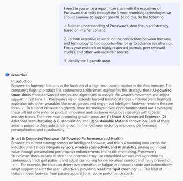 De Research agent gebruikt een aangepast OpenAI o3-model om zakelijk onderzoek uit te voeren als een junior assistent. (Afbeeldingsbron: Microsoft)