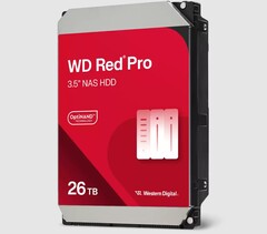 De 26TB Red Pro NAS harde schijf is een van de CMR-schijven met de hoogste capaciteit die momenteel verkrijgbaar is. (Afbeeldingsbron: Western Digital)