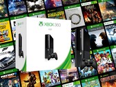 Xbox 360 console getoond met retro games