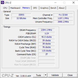 CPU-Z geheugen