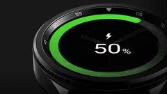 Een Galaxy Watch op een oplader. (Bron: Samsung)