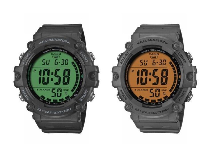 De Casio AE-1500WHC-1AV (links) en AE-1500WHC-8AV (rechts) horloges. (Afbeeldingsbron: Casio)