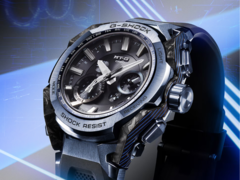 De horloges uit de Casio MTG-B4000-serie hebben een compacte, hoekige kast (56,6 × 45,3 × 14,4 mm). Afgebeeld: de Casio MTG-B4000B-1A2JF. (Afbeeldingsbron: Casio)