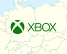 Midden-Europese kaart met Xbox-logo (Afbeeldingsbron: Microsoft Gaming, Wikimedia Commons: World Data Base II-gegevens met bewerkingen)