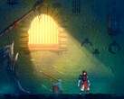 Dead Cells Steam screenshot met personage in zonnestraal in een gevangeniscel