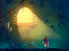 Dead Cells Steam screenshot met personage in zonnestraal in een gevangeniscel