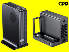 De MCIO 8i belooft 512Gbps bidirectionele bandbreedte. Afgebeeld: de nieuwe mini PC (links) en eGPU (rechts) van GPD (bewerkt).