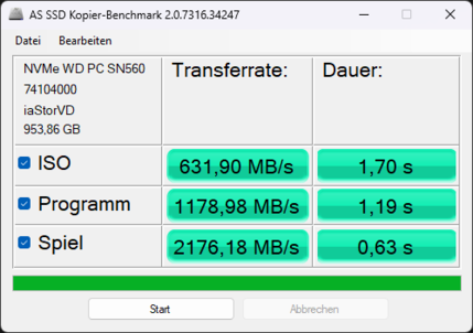 AS SSD kopieer benchmark