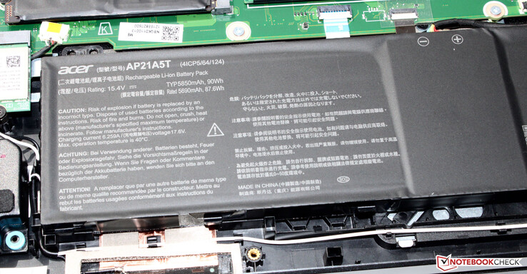 De batterij heeft een capaciteit van 90 Wh.