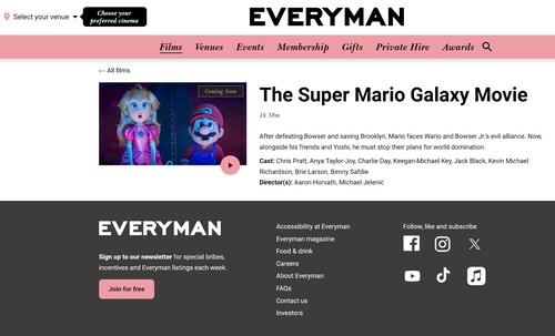 Beschrijving Everyman Cinema De Super Mario Galaxy Film