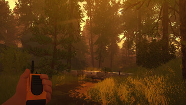 Een afbeelding waarop een bos te zien is in Firewatch.