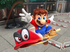 Mario en Cappy uit Super Mario Odyssey worden getoond