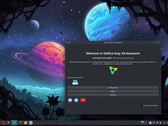 Arch-gebaseerd Xray_OS Linux bureaublad met Tolitica assistent (Afbeeldingsbron: Xray_OS op SourceForge)