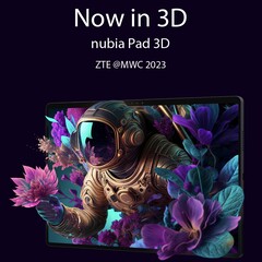 De Nubia Pad 3D is een van de vele toestellen die ZTE tijdens MWC 2023 zal aankondigen. (Beeldbron: ZTE)