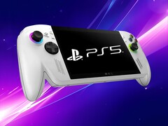 PS5-logo afgebeeld op ROG Xbox Ally gaming-handheld (bron: Xbox Wire, Sony PlayStation met bewerkingen)