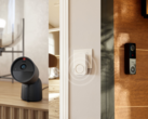 Van links naar rechts (op de foto), de Philips Hue Secure 2K bedrade camera, Hue Smart Chime en Hue Secure bedrade videodeurbel. (Afbeeldingsbron: Philips - Bewerkt)