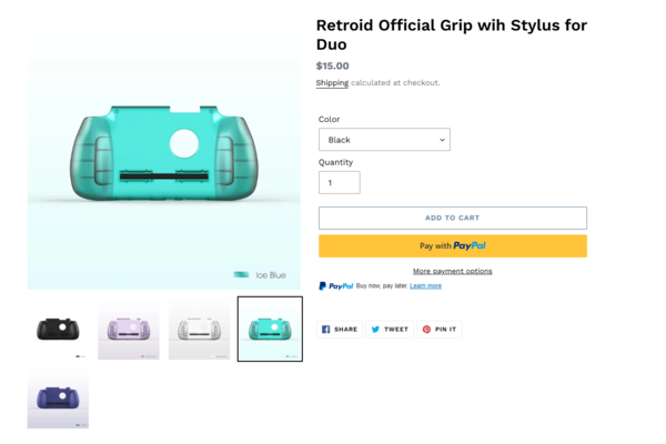 De gripcase met stylus is verkrijgbaar in vijf kleuren.