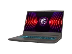 MSI Thin 15 gaming-laptop met verlicht toetsenbord en drakenschildlogo. (Afbeeldingsbron: MSI)