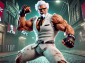 Het idee van Colonel Sanders als speelbare vechter werd de kop ingedrukt door KFC en de eigen bazen van de regisseur van de serie. (Afbeeldingsbron: Dall-E 3)