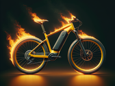 E-bike branden kunnen ontstaan tijdens het opladen van de accu, maar ook tijdens opslag (symbolische afbeelding: Dall-E / AI)
