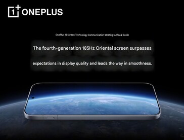 De OnePlus 16 krijgt een OLED-scherm met een maximale verversingssnelheid van 185 Hz.