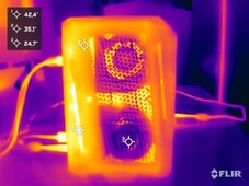 Asus ROG NUC 15 tijdens stresstest (linkerzijde)