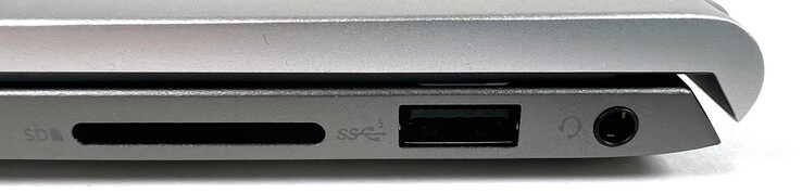 Rechts: 1x SD-kaartlezer, 1x USB 3.1 Type-A (Gen 1), 1x 3,5 mm audiopoort (combo)
