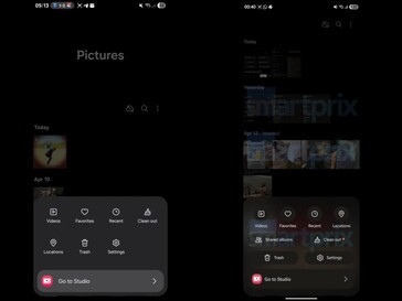 Links: Galerij-app op One UI 7. Rechts: Galerij-app op One UI 8 (bewerkt). (Afbeeldingsbron: Smartprix)