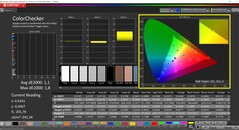 CalMAN ColorChecker (profiel: Native, doelkleurruimte: P3)