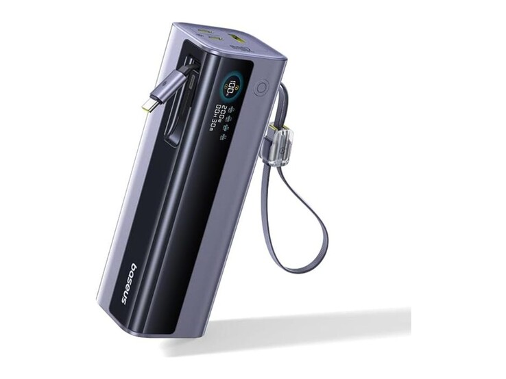 De Baseus EnerGeek GR11 Power Bank met Intrekbare Kabel 25000mAh 200W