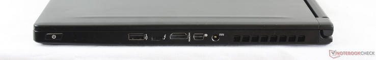 Rechts: USB 2.0, Thunderbolt 3 met USB 3.1 Type-C, HDMI 1.4, Mini-DisplayPort 1.2, AC-adapter