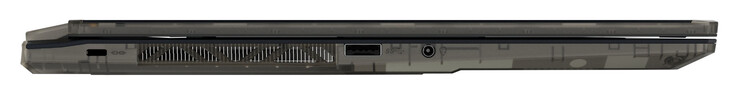 Linkerzijde: ruimte voor een kabelslot, USB 3.2 Gen 1 (USB-A), audio-combipoort