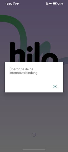 De app start niet zonder internetverbinding.