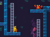 Een screenshot van 2D-platformgame BlockBlasters die van Steam werd verwijderd omdat er kwaadaardige code in zat die cryptowallets leeghaalde. (Afbeeldingsbron: Steam)
